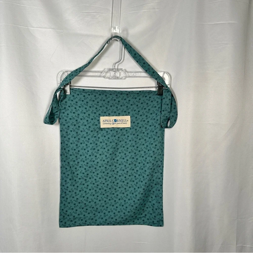 April Cornell Floral Rayon Crossbody Tote Bag Teal Cottagecore Boho Style - Picture 2 of 7